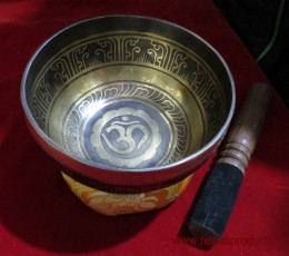7 Metal Etching with Om Art Carving Singing Bowl