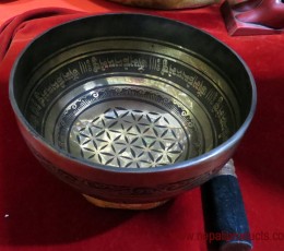 7 Metal Tibetan Mantra Carving Singing Bowl