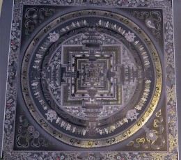 Kalchakra Mandala Black Thangka
